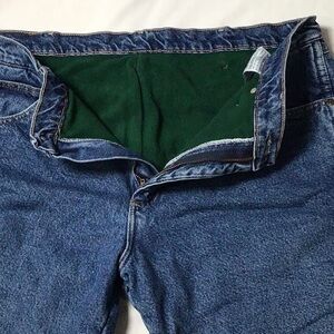 Wrangler, thermal Denim Jeans with Green Lining size 38 X 30